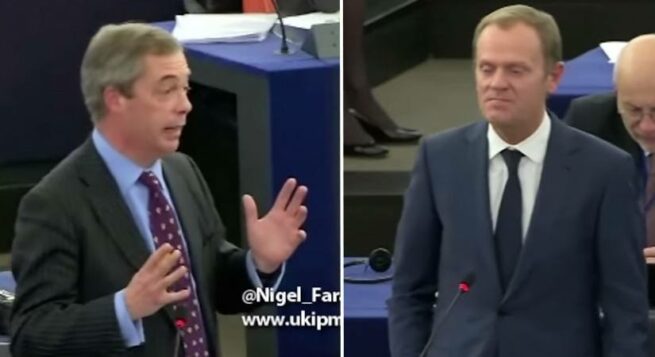 Nigel Farage masakruje Tuska